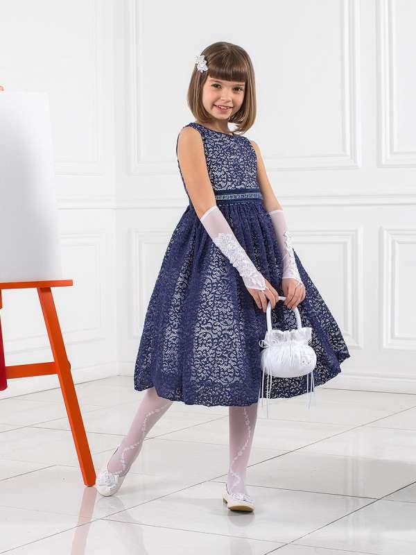Платье для девочек, Perlitta PSA071502, тёмно-синий, Perlitta PSA071502 синий