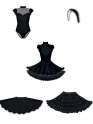 Бальное платье (юбка, подъюбник, боди, ободок), Perlitta PSHK041102 чёрный